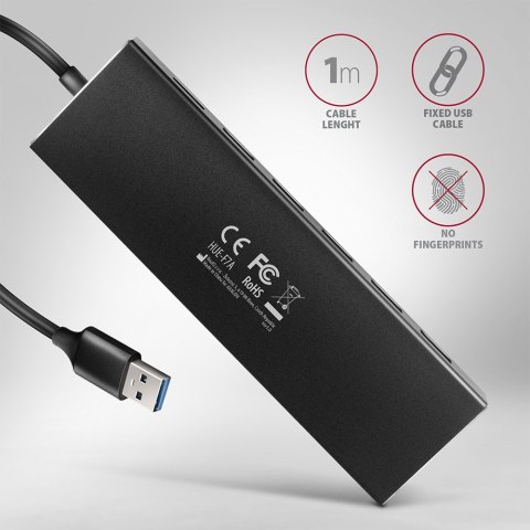 AXAGON SuperSpeed USB-A FLAT Hub | HUE-F7A