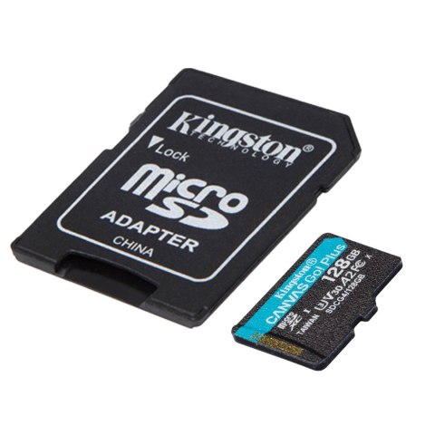 Kingston | Canvas Go! Plus | 128 GB | microSD | Flash memory class Class 10, UHS-I, U3, V30, A2