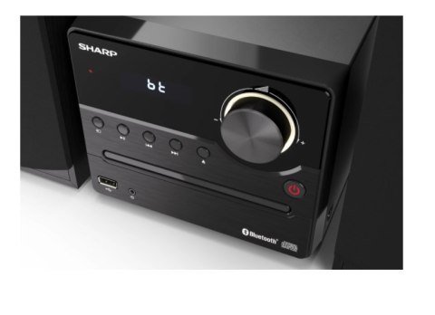 Sharp XL-B512(BK) Mikrosystem Hi-Fi, CD/FM/USB/Bluetooth v5.0, 45W, czarny Sharp | Mikrosystem Hi-Fi | XL-B512(BK) | Port USB | 