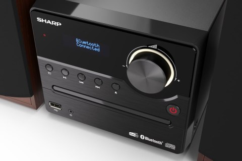 Sharp | Mikrosystem Hi-Fi | XL-B517D(BR) | Port USB | Wejście AUX | Bluetooth | Odtwarzacz CD | Brązowy | Radio FM | Połączenie 