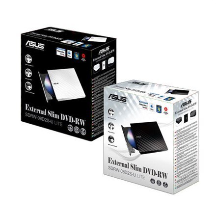 Asus | 08D2S-U LITE | Zewnętrzny | Napęd DVD±RW (±R DL) / DVD-RAM | Biały | USB 2.0