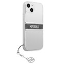 Guess 4G Stripe Grey Charm - Etui iPhone 13 mini (przezroczysty)