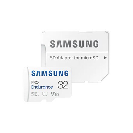 Samsung | PRO Endurance | MB-MJ32KA/EU | 32 GB | Karta pamięci microSD | Pamięć flash klasy U1, V10, Class 10 | Adapter SD