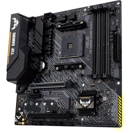 Asus | TUF GAMING B450M-PLUS II | Gniazda pamięci 4 | Liczba złączy SATA 6 x SATA III | Chipset AMD B | Micro ATX | Rodzina proc