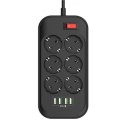 ColorWay CW-CHE64B Power Socket Colorway:6 plugs/4USB Black 2M