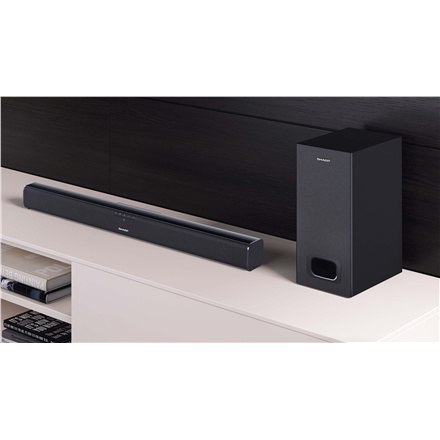Sharp | HT-SBW110 2.1 Slim Soundbar | Wejście AUX | Bluetooth | Czarny | W | Nie | Połączenie bezprzewodowe