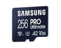 Samsung | Karta microSD | PRO Ultimate | 256 GB | Karta pamięci microSDXC | Pamięć flash klasy U3, V30, A2 | Adapter SD