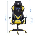 Dla gracza fotel Marvo CH-133, czarne, zagłówek i poduszka lędźwiowa