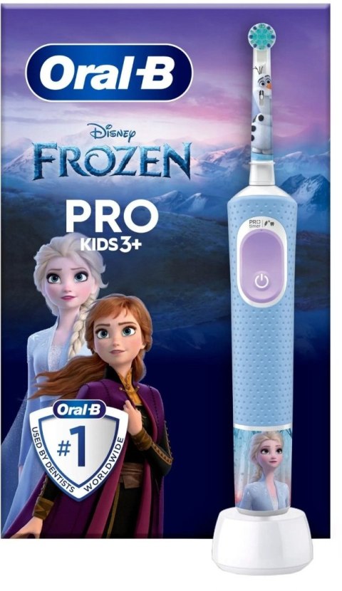Oral-B | Vitality PRO Kids Frozen | Szczoteczka elektryczna | Ładowalna | Dla dzieci | Niebieska | Ilość głowic szczoteczki w ze