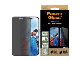 PanzerGlass Privacy Screen Protector iPhone 16 / iPhone 15 | Ultra-Wide Fit
