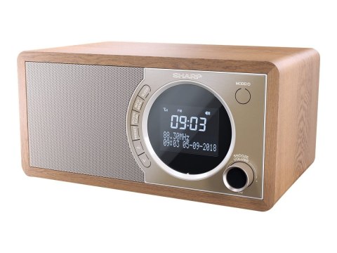 Radio cyfrowe Sharp DR-450(BR), FM/DAB/DAB+, Bluetooth 4.2, funkcja alarmu, brązowy | Sharp | Radio cyfrowe | DR-450(BR) | brązo