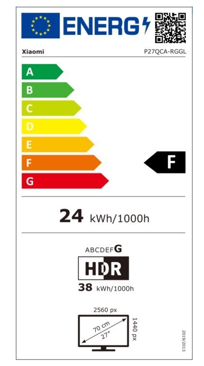 Xiaomi 2K Gaming Monitor | G27Qi EU | 27 " | IPS | QHD | 16:9 | 180 Hz | 1 ms | 2560 x 1440 pikseli | 300 cd/m² | Porty HDMI w i