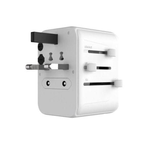 Fixed | Voyager World Adapter | FIXCT30-1C2A-WH | USB-A/USB-C | Adapter podróżny