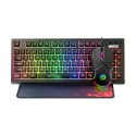 Marvo CM310 EN, RGB zestaw klawiatura + mysz i podkładka dla graczy, US, do gry, membranowa typ przewodowa (USB), czarna, podświ