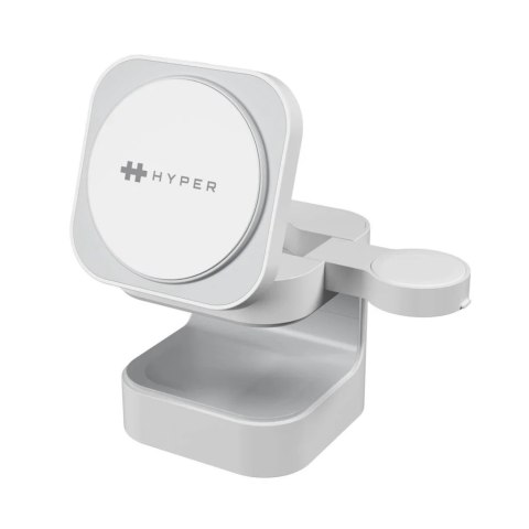 Magnetyczna podstawka ładująca Hyperjuice® Qi2 3 w 1, biała | Hyper