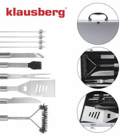 ZESTAW PRZYBORÓW DO GRILLA GRILLOWANIA W WALIZCE KLAUSBERG KB-7901