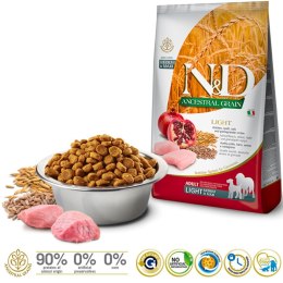 FARMINA N&D Ancestral Grain Chicken & Pomegranate Light Medium & Maxi - sucha karma dla psa - 12kg