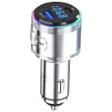 Ładowarka samochodowa 3MK Hyper Car Power Transmitter 48W QC PD PPS USB-C/USB-A z transmiterem audio srebrny
