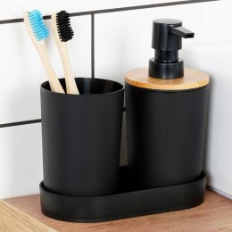 ZESTAW ŁAZIENKOWY DOZOWNIK MYDŁA I KUBEK 567019 czarny