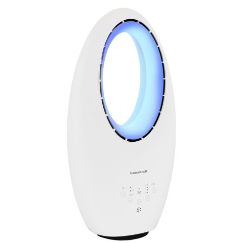 Nowoczesny wentylator stojący bezłopatkowy podłogowy 60W 3 tryby pracy pilot timer podświetlenie LED