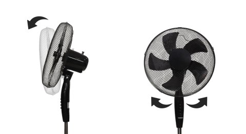 Wentylator podłogowy wiatrak stojący 45W 3 tryby pracy 5 łopatek czarny