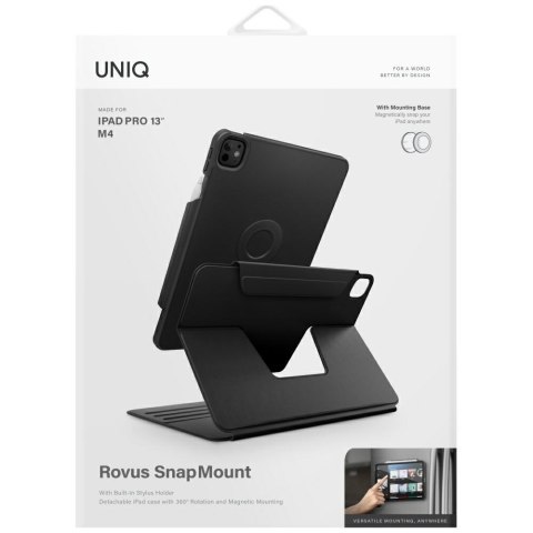Etui UNIQ Rovus Snapmount Magnetic 360 Rotating Detachable do iPad Pro 13" M4 (2024) czarny