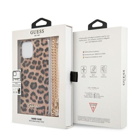 Guess GUHCP12LKCLEO iPhone 12 Pro Max6,7" Leopard hardcase Gold Strap