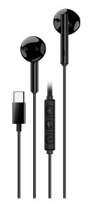 Genius HS-M366, słuchawki z mikrofonem, czarna, 360°obrotowy klips, USB Type-C