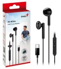 Genius HS-M366, słuchawki z mikrofonem, czarna, 360°obrotowy klips, USB Type-C