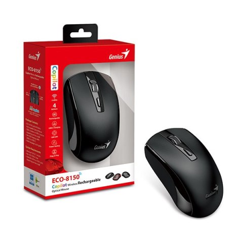 Mysz bezprzewodowa, Genius ECO-8150, czarna, optyczna, 1200DPI