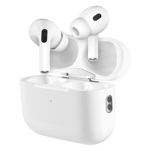 Defender APODS, słuchawki z mikrofonem, bezprzewodowa, biała, douszne, BT 5.4, TWS, etui ładujące typ bluetooth