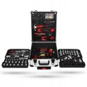 Duży zestaw narzędzi walizka narzędziowa na kółkach 189 elementów klucze wkrętaki bity