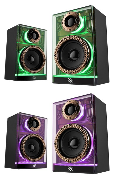 Defender głośniki FUTURO, 2.0, 20W, czarne, AUX/Bluetooth, podświetlenie