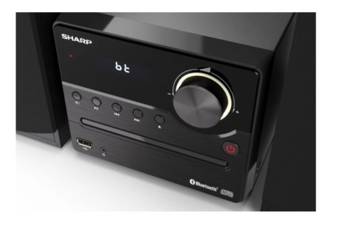 Sharp XL-B512(BK) Mikrosystem Hi-Fi, CD/FM/USB/Bluetooth v5.0, 45W, czarny Sharp | Mikrosystem Hi-Fi | XL-B512(BK) | Port USB | 