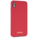 Guess GUHCI65LSGLRE iPhone Xs Max red/czerwony hard case Silicone