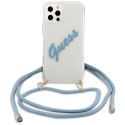 Guess GUHCP12MCRTVSBL iPhone 12/12 Pro 6,1" niebieski/blue hardcase Script Vintage