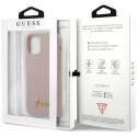 Guess GUHCP12SLSLMGLP iPhone 12 mini 5,4" jasnoróżowy/light pink hardcase Silicone Script Gold Logo