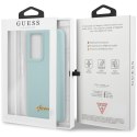 Guess GUHCS21LLSLMGLB S21 Ultra G998 niebieski/blue hardcase Silicone Script Metal Logo
