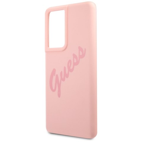 Guess GUHCS21LLSVSPI S21 Ultra G998 różowy/pink hardcase Script Vintage