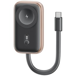 Ładowarka indukcyjna 2w1 Usams CD245 do Apple Watch z powerbankiem 1200mAh + kabel USB-C tarnish