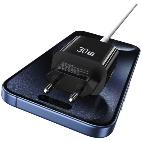 Ładowarka sieciowa USAMS CC316 T65 30W 1xUSB-C 1xUSB-A Fast Charging czarny