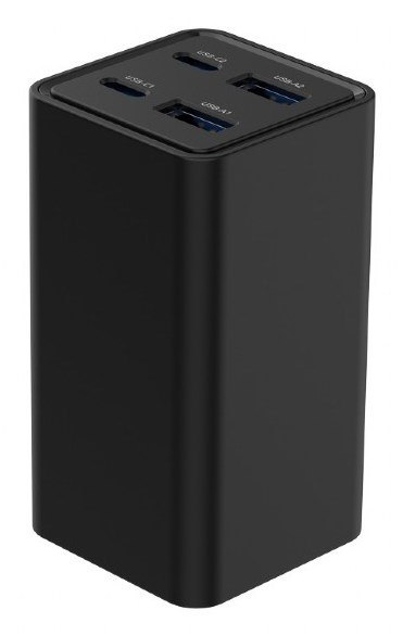 GEMBIRD 4-PORTOWA SZYBKA ŁADOWARKA SIECIOWA GAN (PD) USB (2X USB-A + 2X USB-C), 65W, CZARNA