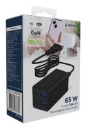 GEMBIRD 4-PORTOWA SZYBKA ŁADOWARKA SIECIOWA GAN (PD) USB (2X USB-A + 2X USB-C), 65W, CZARNA