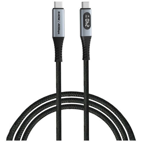 Kabel Verbatim Sync & Charge USB-C do USB-C 40Gb/s 240W wyświetlacz 120cm czarny 31849