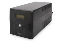 Digitus | Line-Interactive UPS | Line-Interactive UPS DN-170075, 1500VA, 900W, 2x akumulator 12V/9Ah, 4x gniazdo CEE 7/7, 2x RJ4