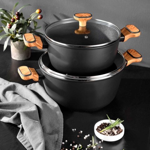 GARNEK MULTICLAD 24cm Z POKRYWĄ BERGNER BG-56037 CHARCOAL