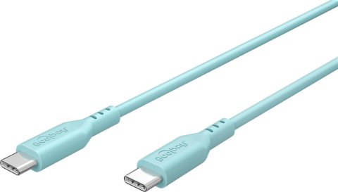 Goobay Kabel silikonowy USB-C, 1,5 m, turkusowy