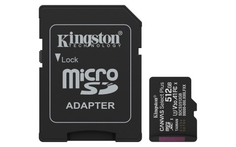 KINGSTON microSDXC 512GB Canvas Select Plus 3 + ADP