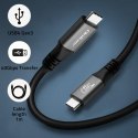 Kabel USB-C Qoltec PD 240W USB4 Thunderbolt 3/4 4K 40Gb/s 1m czarny
