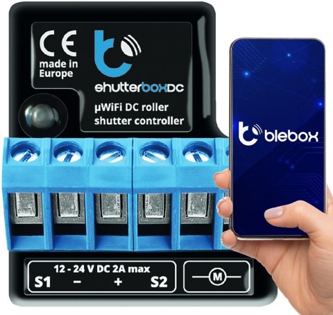 BLEBOX shutterBoxDC v2 moduł i/o WiFi 2x wej. binarne 2x wyj. przekaźnikowe 230V